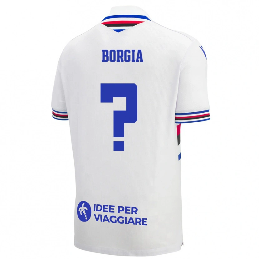 Danxen Niño Camiseta Francesco Borgia #0 Blanco Azul Rojo 2ª Equipación 2025/26 La Camisa México