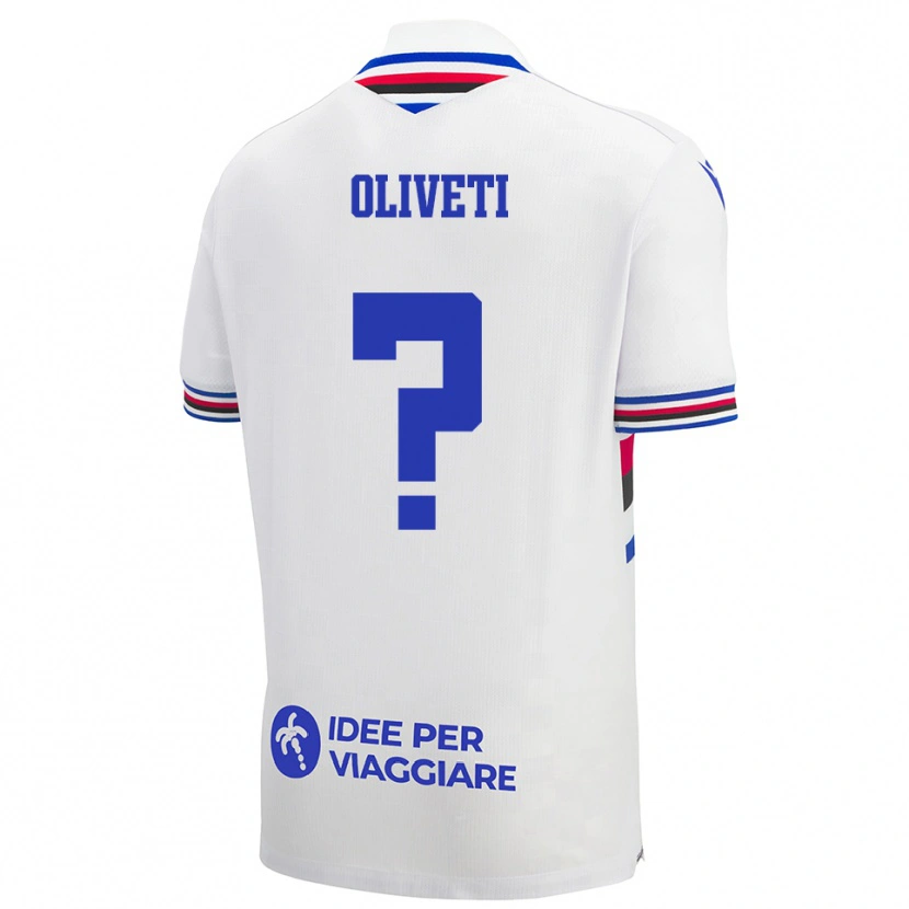 Danxen Niño Camiseta Samuele Oliveti #0 Blanco Azul Rojo 2ª Equipación 2025/26 La Camisa México