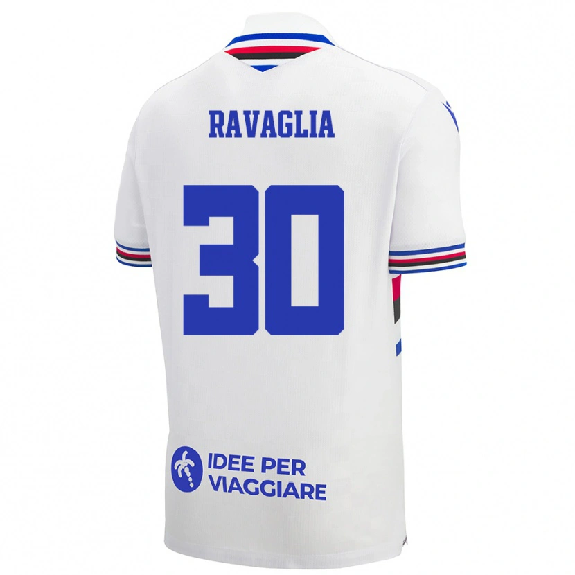 Danxen Niño Camiseta Nicola Ravaglia #30 Blanco Azul Rojo 2ª Equipación 2025/26 La Camisa México