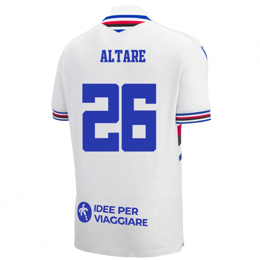 Danxen Niño Camiseta Giorgio Altare #26 Blanco Azul Rojo 2ª Equipación 2025/26 La Camisa México