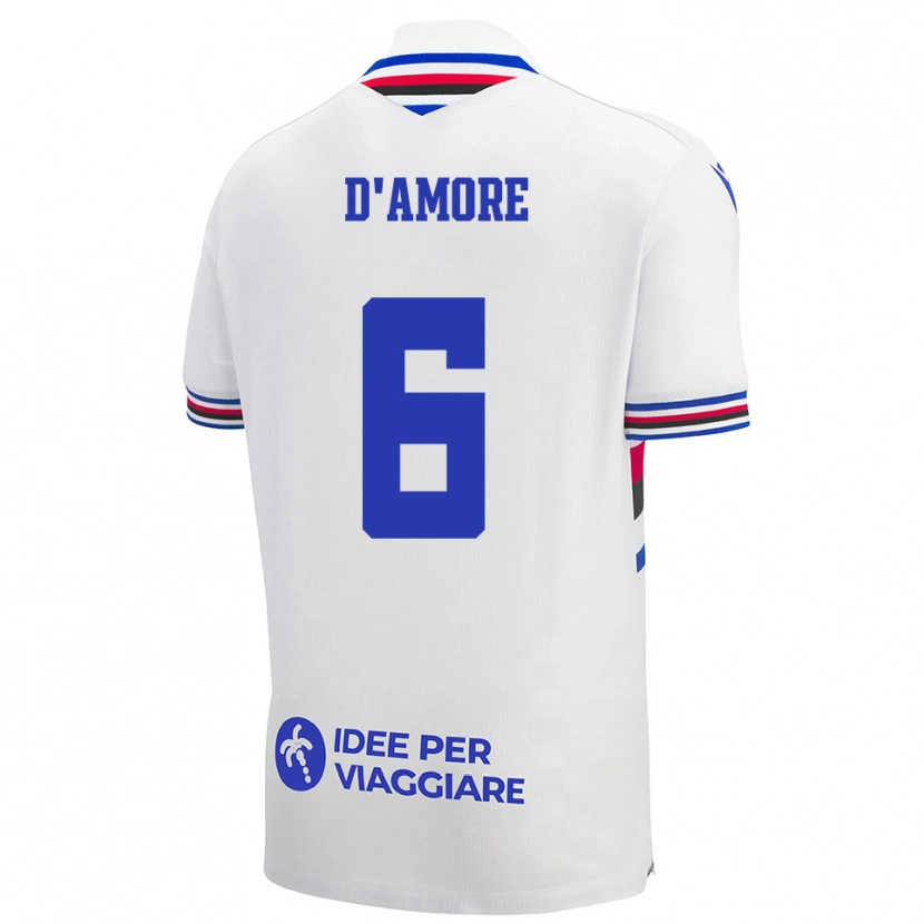 Danxen Niño Camiseta Fabiano D'amore #6 Blanco Azul Rojo 2ª Equipación 2025/26 La Camisa México
