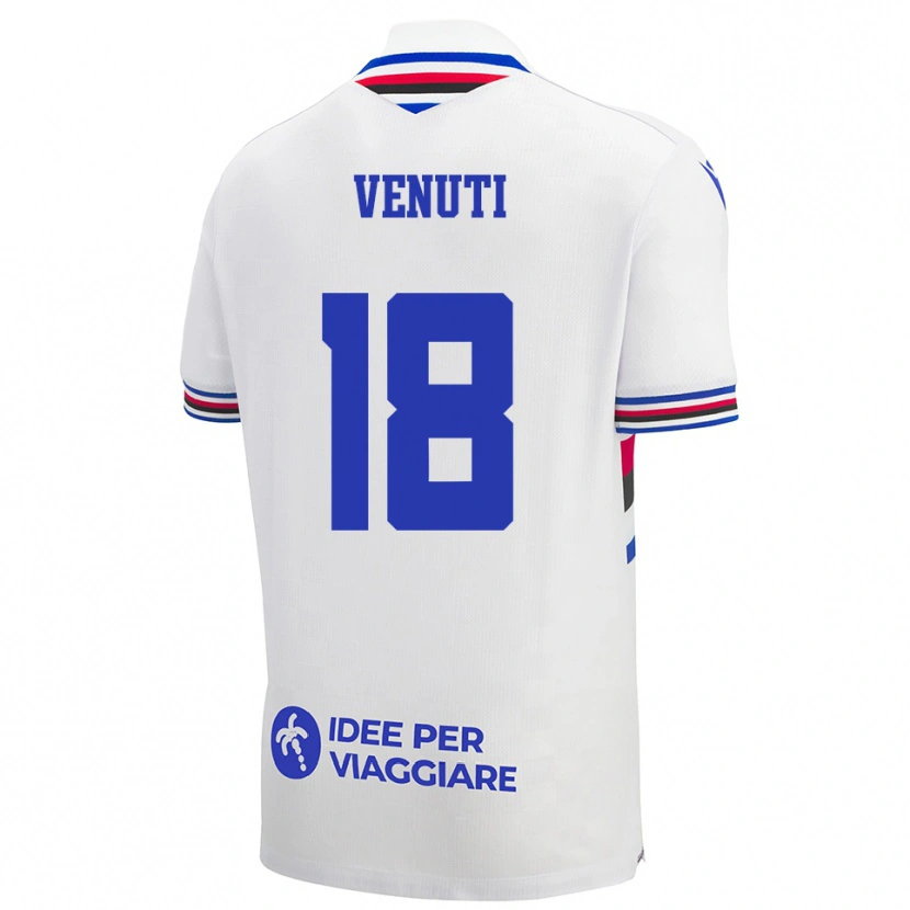 Danxen Niño Camiseta Lorenzo Venuti #18 Blanco Azul Rojo 2ª Equipación 2025/26 La Camisa México
