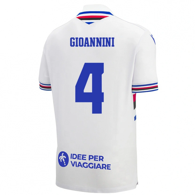 Danxen Niño Camiseta Matteo Gioannini #4 Blanco Azul Rojo 2ª Equipación 2025/26 La Camisa México