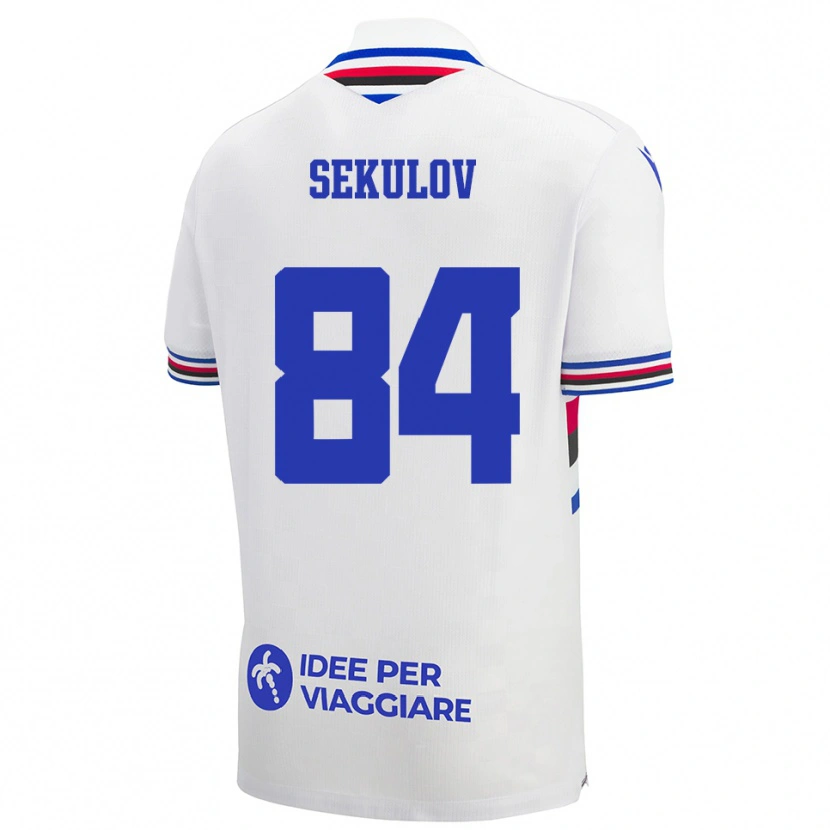 Danxen Niño Camiseta Nikola Sekulov #84 Blanco Azul Rojo 2ª Equipación 2025/26 La Camisa México