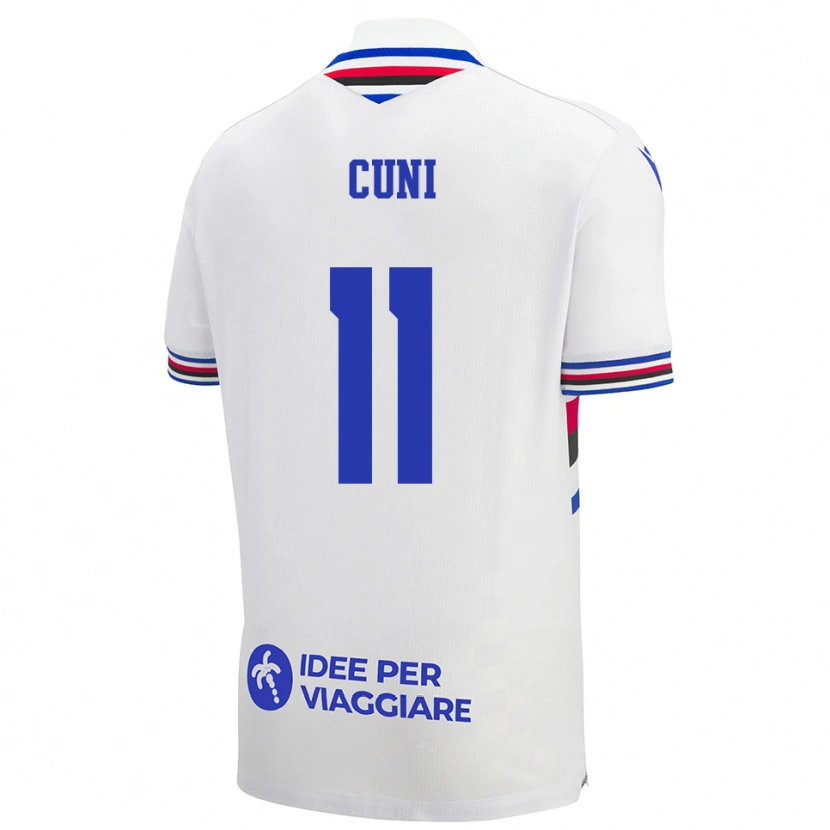 Danxen Niño Camiseta Marvin Cuni #11 Blanco Azul Rojo 2ª Equipación 2025/26 La Camisa México