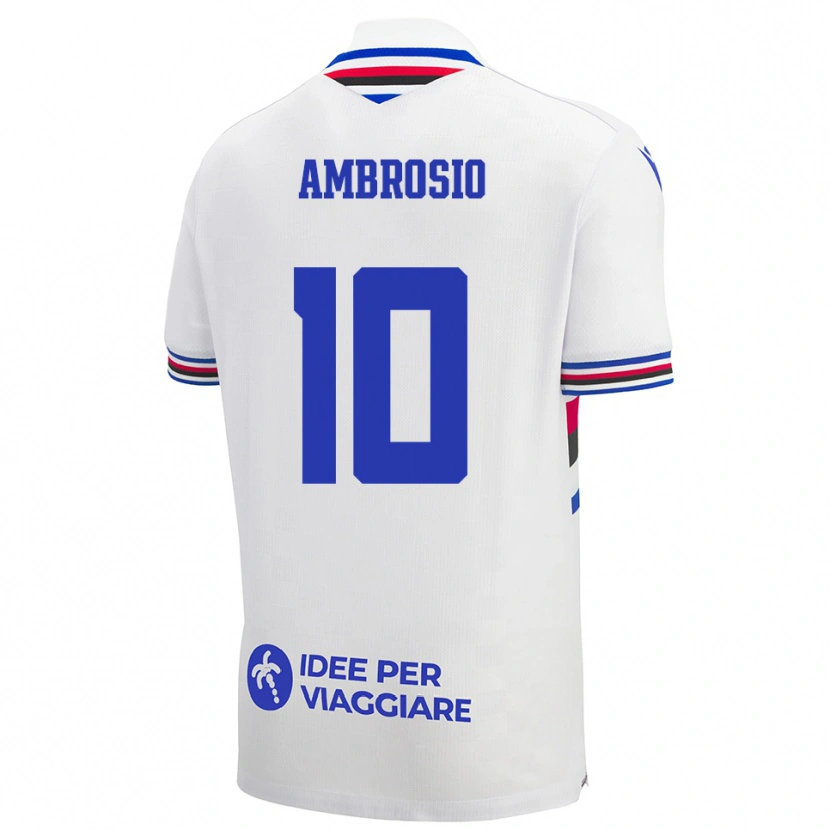 Danxen Niño Camiseta Alfonso Ambrosio #10 Blanco Azul Rojo 2ª Equipación 2025/26 La Camisa México