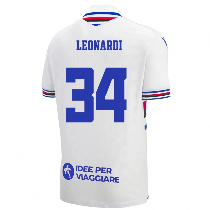 Danxen Niño Camiseta Simone Leonardi #34 Blanco Azul Rojo 2ª Equipación 2025/26 La Camisa México