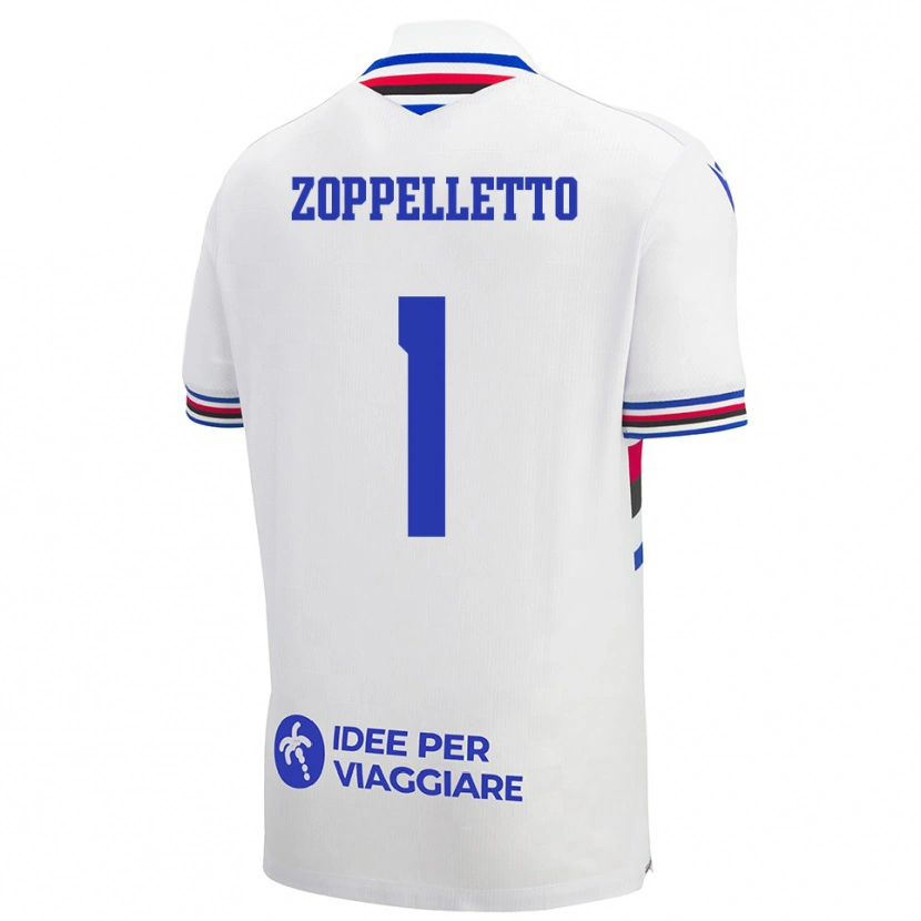 Danxen Niño Camiseta David Zoppelletto #1 Blanco Azul Rojo 2ª Equipación 2025/26 La Camisa México