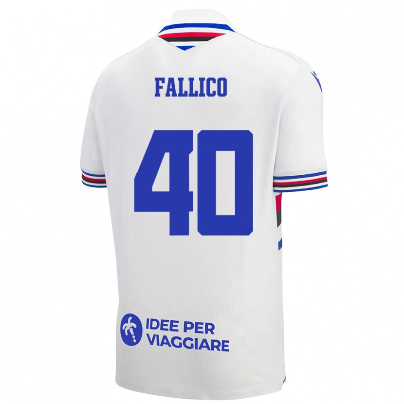 Danxen Niño Camiseta Bianca Fallico #40 Blanco Azul Rojo 2ª Equipación 2025/26 La Camisa México