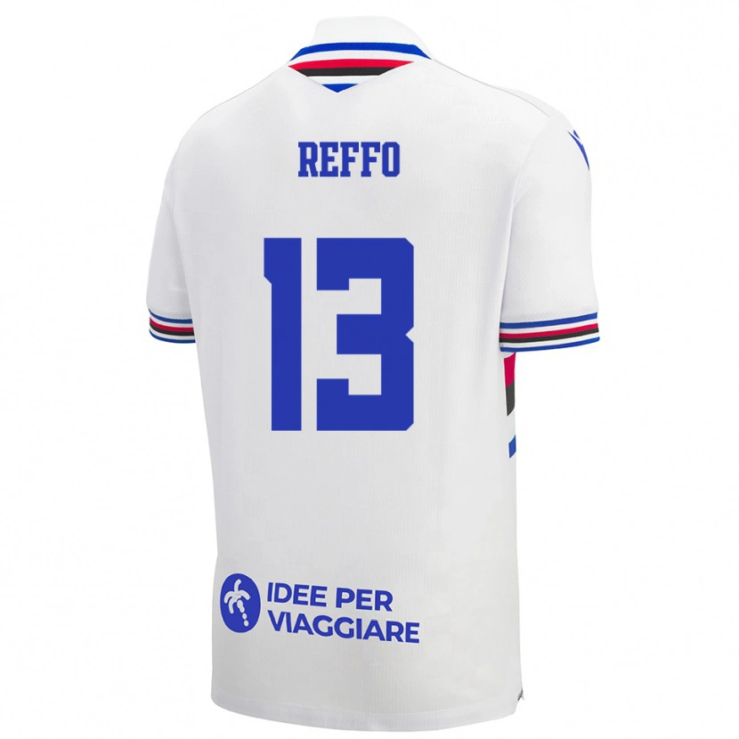 Danxen Niño Camiseta Mario Reffo #13 Blanco Azul Rojo 2ª Equipación 2025/26 La Camisa México