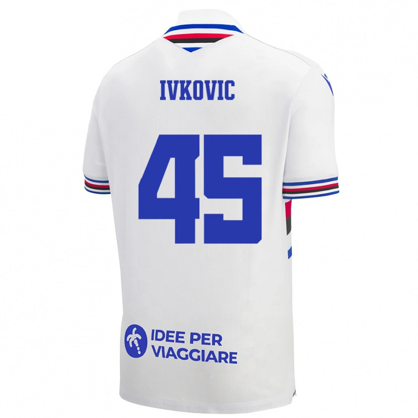 Danxen Niño Camiseta Mate Ivkovic #45 Blanco Azul Rojo 2ª Equipación 2025/26 La Camisa México