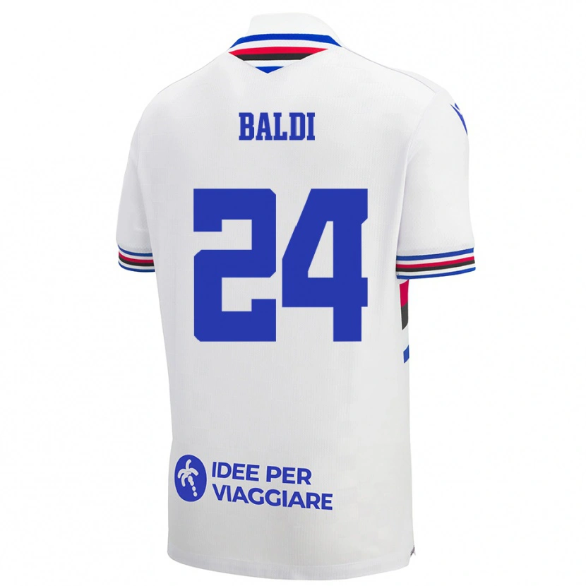 Danxen Niño Camiseta Sara Baldi #24 Blanco Azul Rojo 2ª Equipación 2025/26 La Camisa México