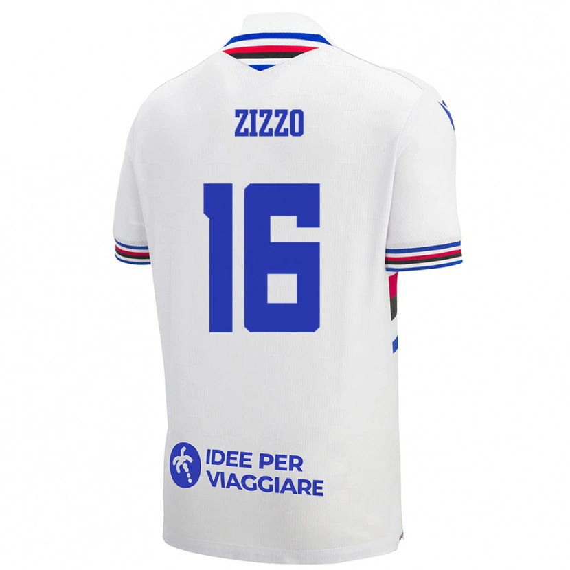 Danxen Niño Camiseta Vincenzo Zizzo #16 Blanco Azul Rojo 2ª Equipación 2025/26 La Camisa México