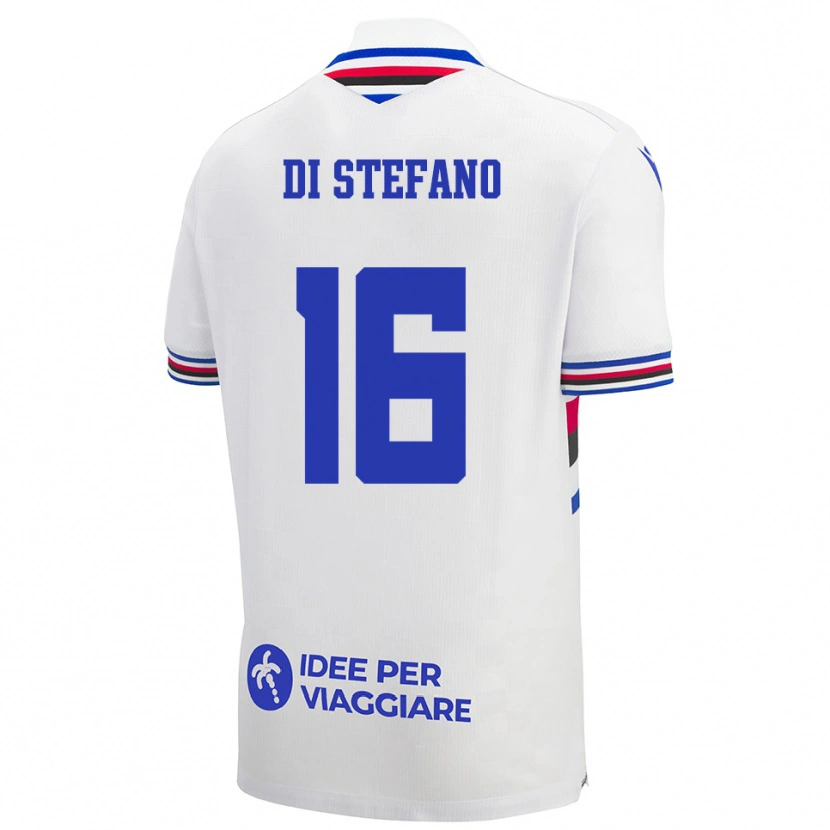 Danxen Niño Camiseta Lorenzo Di Stefano #16 Blanco Azul Rojo 2ª Equipación 2025/26 La Camisa México