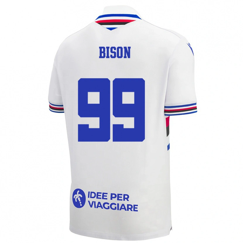 Danxen Niño Camiseta Giulia Bison #99 Blanco Azul Rojo 2ª Equipación 2025/26 La Camisa México