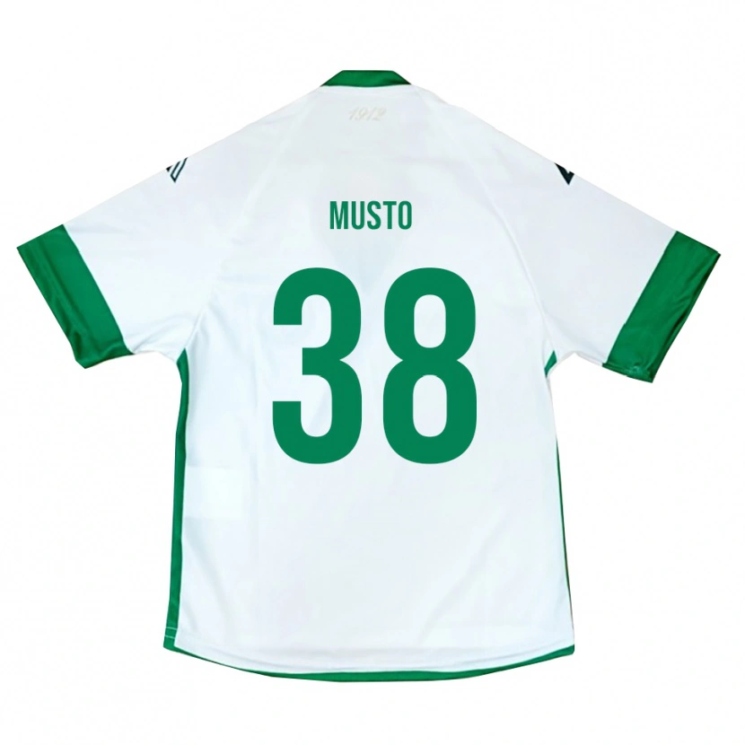 Danxen Niño Camiseta Mattia Musto #38 Blanco Verde Azul 2ª Equipación 2025/26 La Camisa México