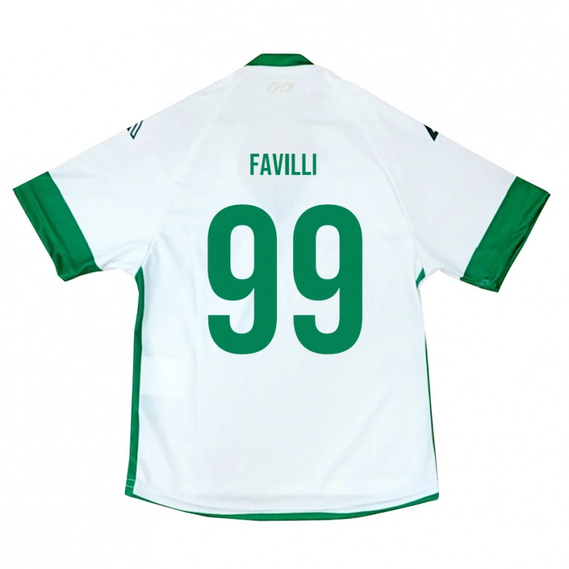 Danxen Niño Camiseta Andrea Favilli #99 Blanco Verde Azul 2ª Equipación 2025/26 La Camisa México