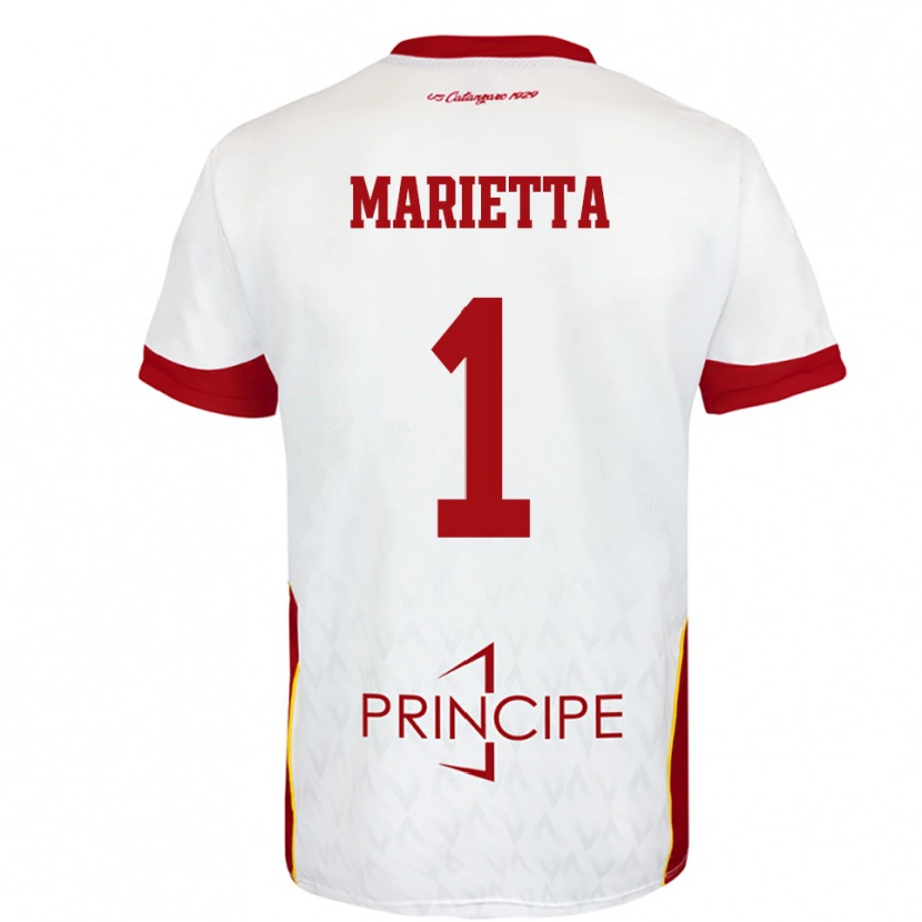 Danxen Niño Camiseta Christian Marietta #1 Blanco Rojo 2ª Equipación 2025/26 La Camisa México