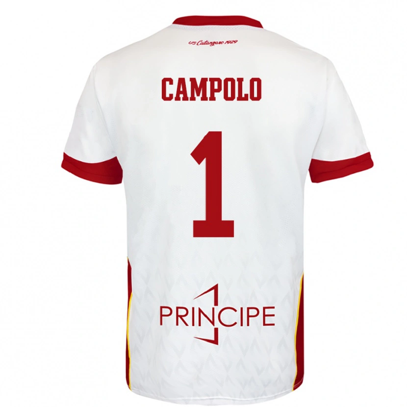 Danxen Niño Camiseta Alessandro Campolo #1 Blanco Rojo 2ª Equipación 2025/26 La Camisa México
