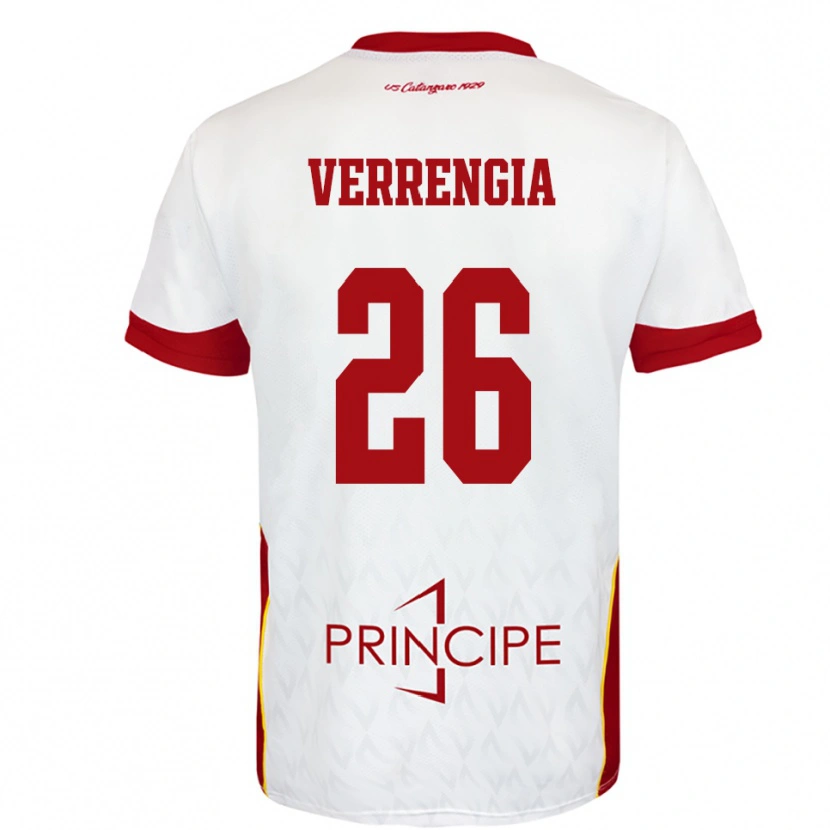 Danxen Niño Camiseta Bruno Verrengia #26 Blanco Rojo 2ª Equipación 2025/26 La Camisa México