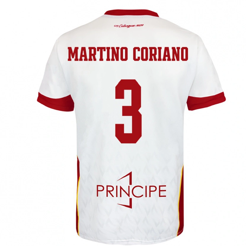 Danxen Niño Camiseta Matteo Martino Coriano #3 Blanco Rojo 2ª Equipación 2025/26 La Camisa México