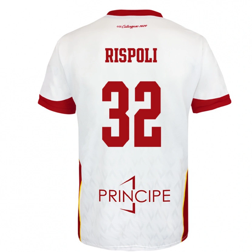 Danxen Niño Camiseta Fabio Rispoli #32 Blanco Rojo 2ª Equipación 2025/26 La Camisa México