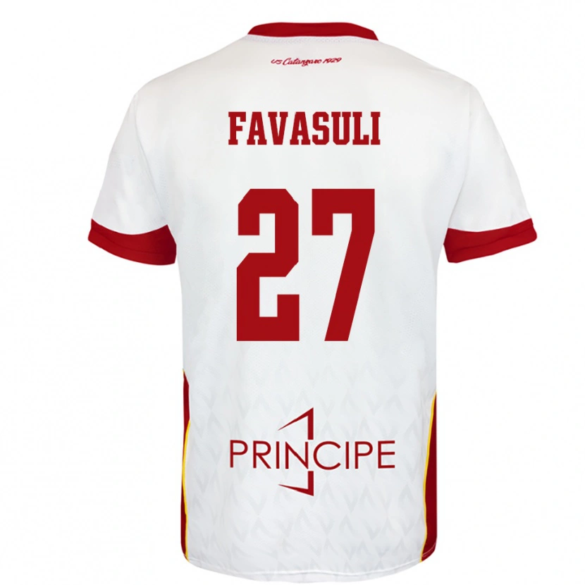 Danxen Niño Camiseta Costantino Favasuli #27 Blanco Rojo 2ª Equipación 2025/26 La Camisa México