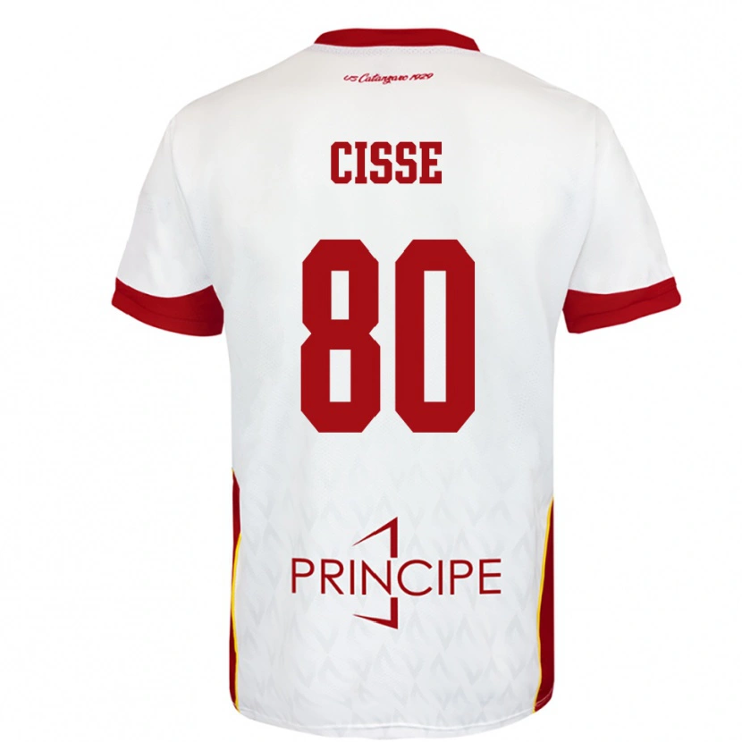 Danxen Niño Camiseta Alphadjo Cissè #80 Blanco Rojo 2ª Equipación 2025/26 La Camisa México