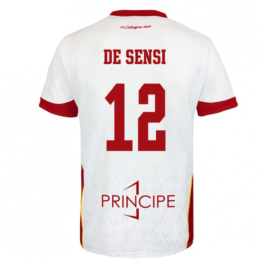 Danxen Niño Camiseta Giuseppe De Sensi #12 Blanco Rojo 2ª Equipación 2025/26 La Camisa México