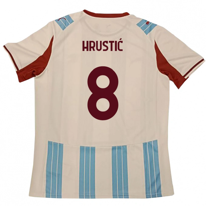 Danxen Niño Camiseta Ajdin Hrustic #8 Azul Celeste Blanco 2ª Equipación 2025/26 La Camisa México