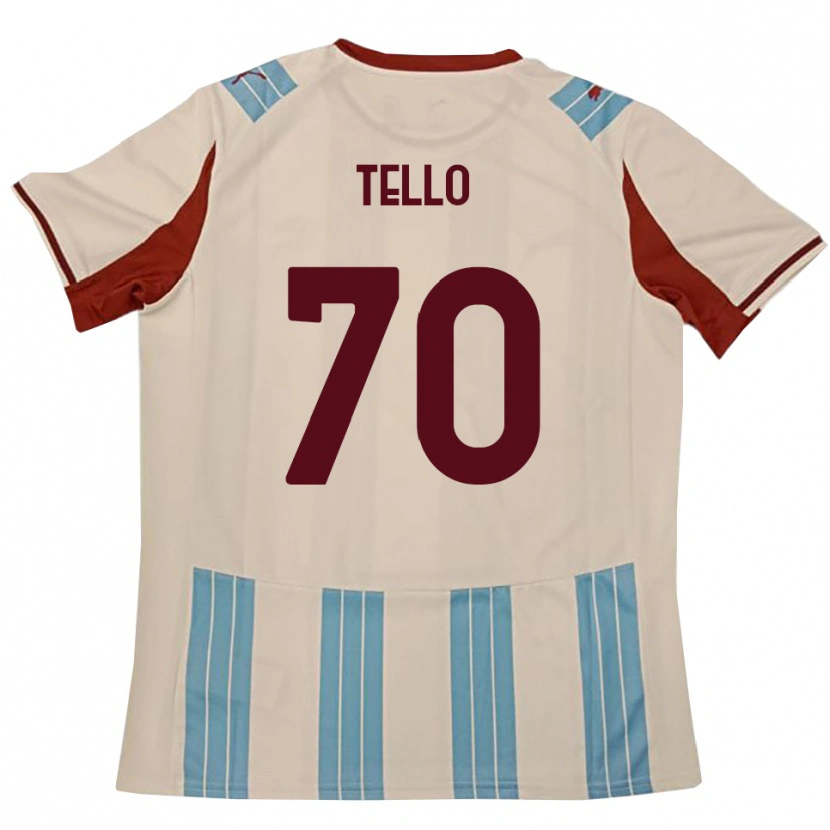 Danxen Niño Camiseta Andrés Tello #70 Azul Celeste Blanco 2ª Equipación 2025/26 La Camisa México