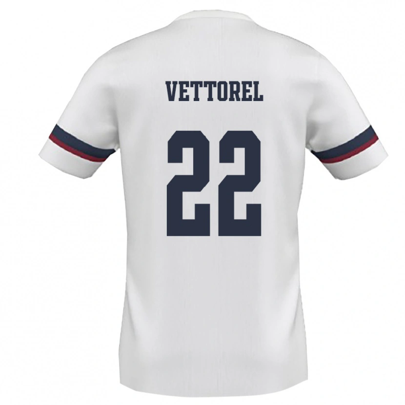 Danxen Niño Camiseta Thomas Vettorel #22 Blanco Rojo 2ª Equipación 2025/26 La Camisa México