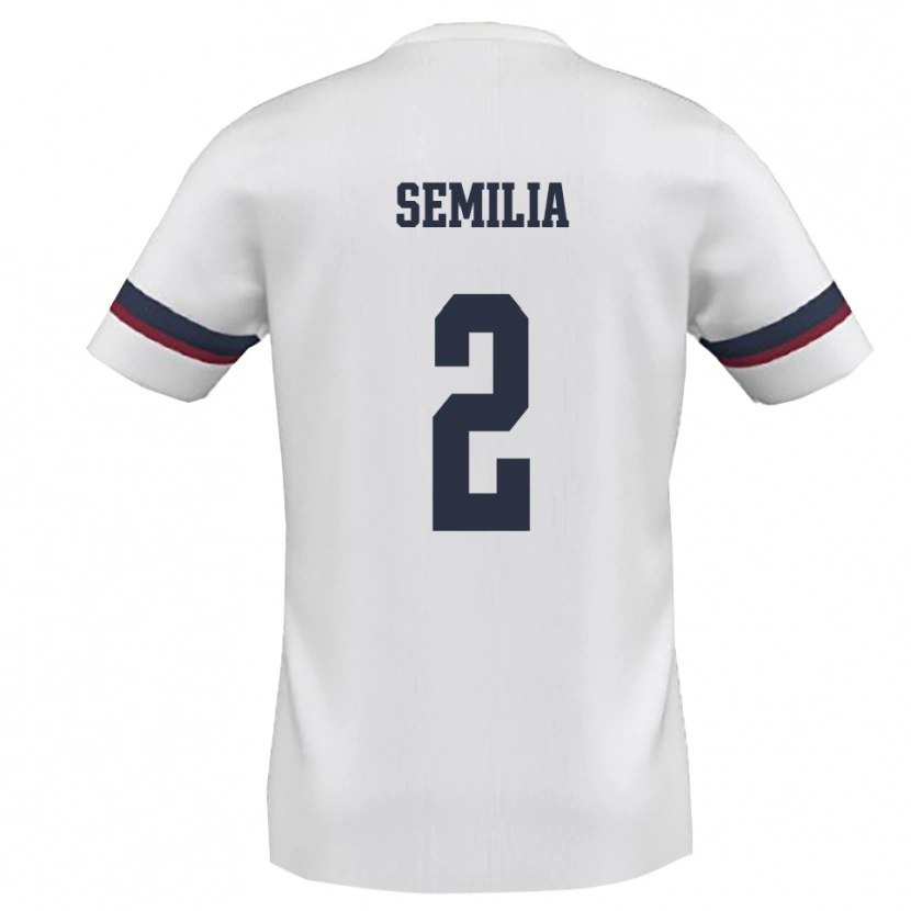 Danxen Niño Camiseta Cristian Semilia #2 Blanco Rojo 2ª Equipación 2025/26 La Camisa México