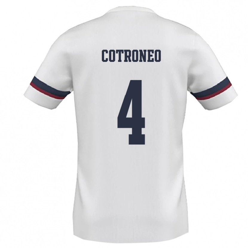 Danxen Niño Camiseta Antonio Cotroneo #4 Blanco Rojo 2ª Equipación 2025/26 La Camisa México