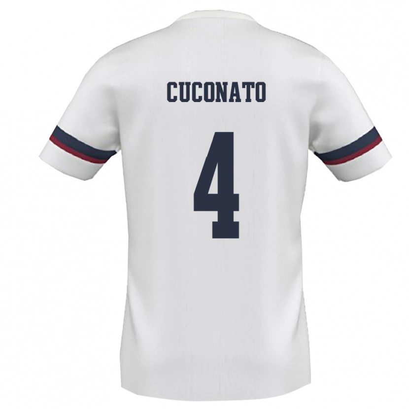 Danxen Niño Camiseta Giuseppe Cuconato #4 Blanco Rojo 2ª Equipación 2025/26 La Camisa México