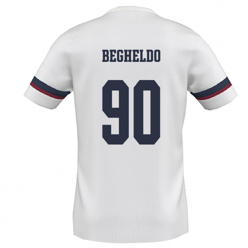 Danxen Niño Camiseta Gianmarco Begheldo #90 Blanco Rojo 2ª Equipación 2025/26 La Camisa México