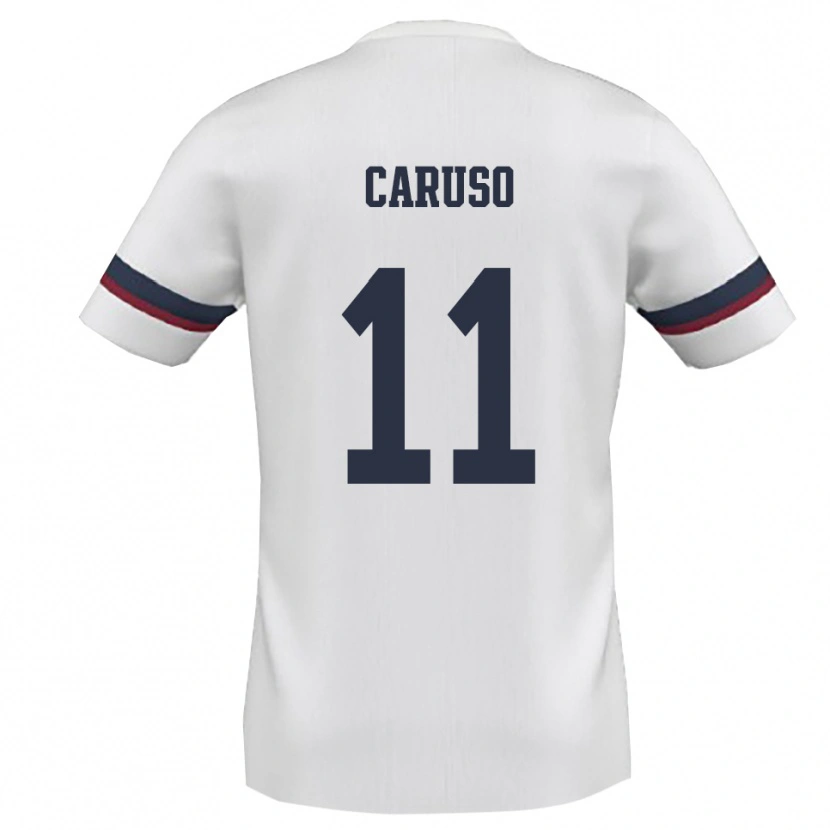 Danxen Niño Camiseta Daniele Caruso #11 Blanco Rojo 2ª Equipación 2025/26 La Camisa México