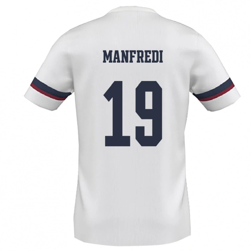 Danxen Niño Camiseta Antonio Manfredi #19 Blanco Rojo 2ª Equipación 2025/26 La Camisa México