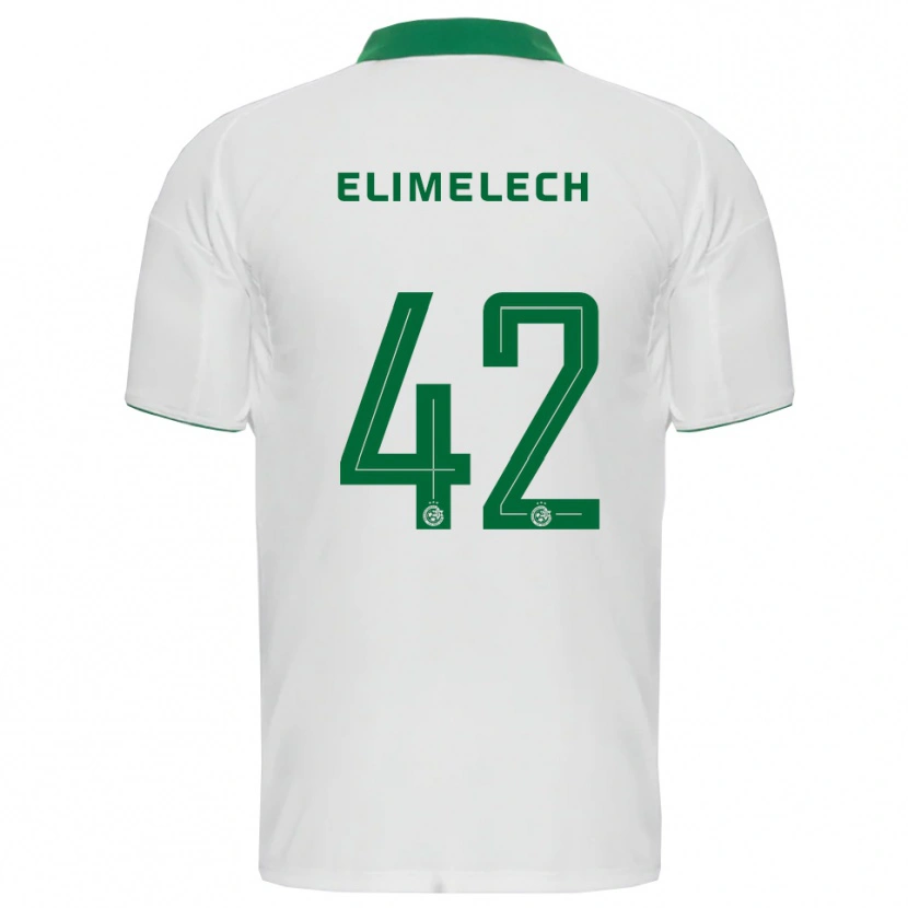 Danxen Niño Camiseta Roey Elimelech #42 Blanco Verde 2ª Equipación 2025/26 La Camisa México