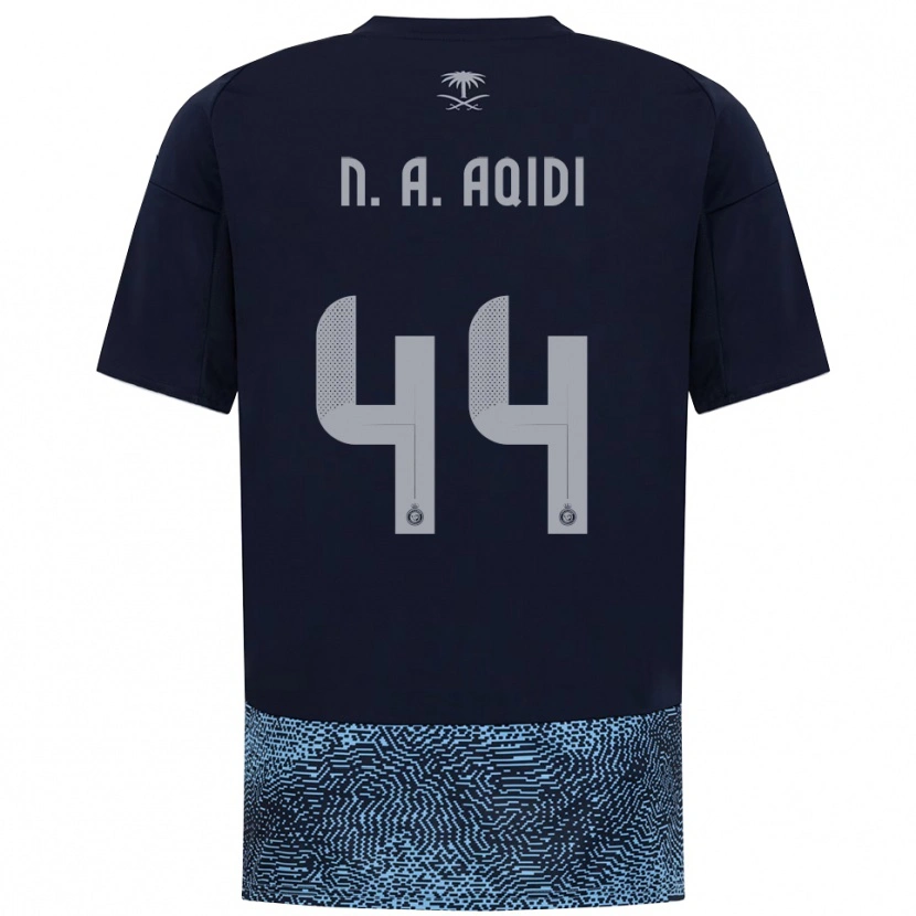 Danxen Niño Camiseta Nawaf Al-Aqidi #44 Marino Azul Celeste 2ª Equipación 2025/26 La Camisa México
