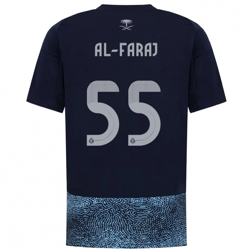Danxen Niño Camiseta Abdulaziz Al-Faraj #55 Marino Azul Celeste 2ª Equipación 2025/26 La Camisa México
