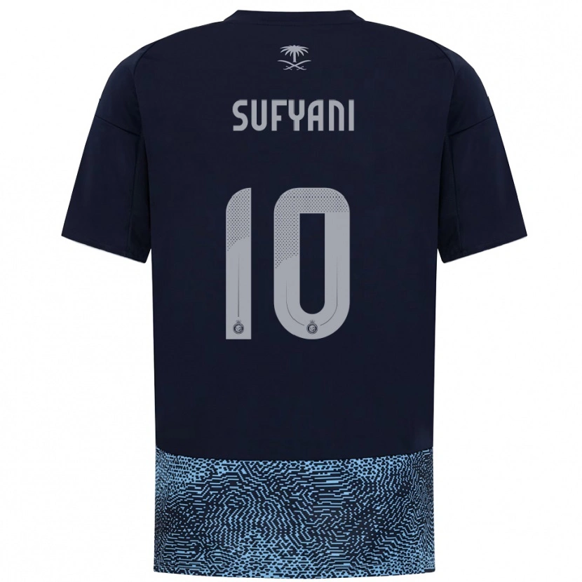Danxen Niño Camiseta Abdulrahman Sufyani #10 Marino Azul Celeste 2ª Equipación 2025/26 La Camisa México