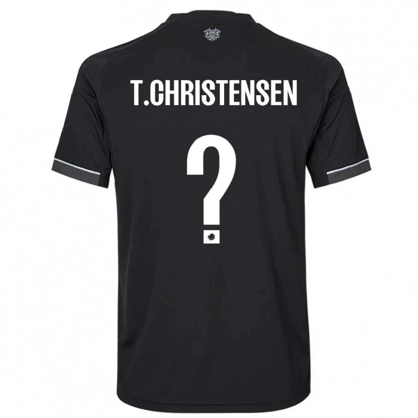Danxen Niño Camiseta Tristan Christensen #0 Negro Blanco 2ª Equipación 2025/26 La Camisa México