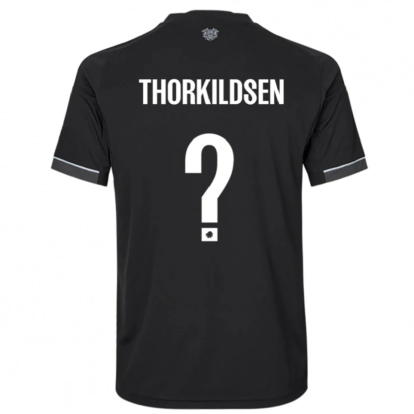 Danxen Niño Camiseta Elias Thorkildsen #0 Negro Blanco 2ª Equipación 2025/26 La Camisa México