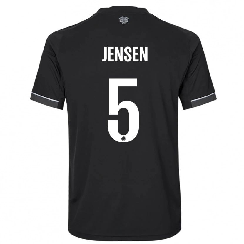Danxen Niño Camiseta Emma Jensen #5 Negro Blanco 2ª Equipación 2025/26 La Camisa México