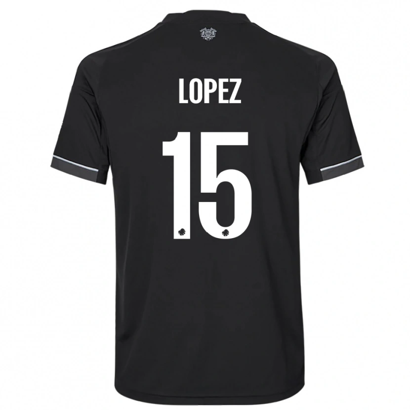 Danxen Niño Camiseta Marcos López #15 Negro Blanco 2ª Equipación 2025/26 La Camisa México