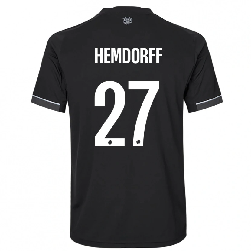 Danxen Niño Camiseta Mathilde Hemdorff #27 Negro Blanco 2ª Equipación 2025/26 La Camisa México