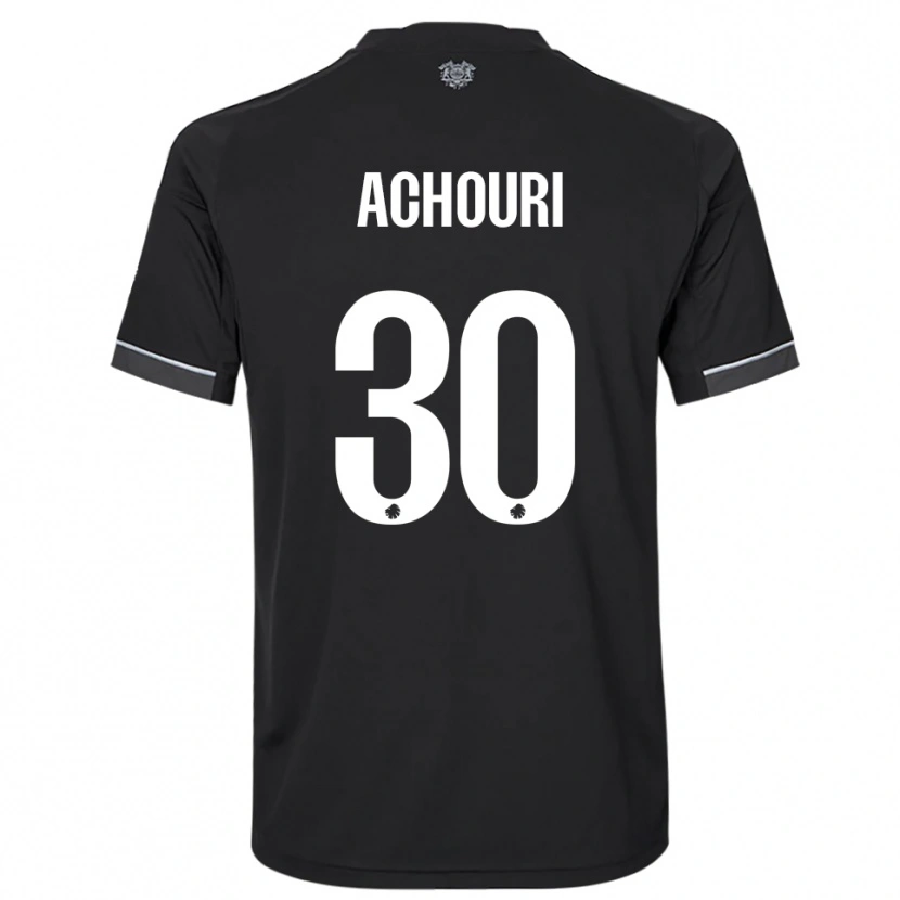 Danxen Niño Camiseta Elias Achouri #30 Negro Blanco 2ª Equipación 2025/26 La Camisa México