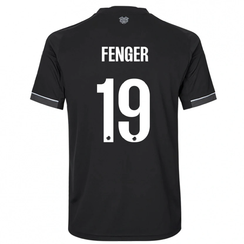 Danxen Niño Camiseta Oskar Fenger #19 Negro Blanco 2ª Equipación 2025/26 La Camisa México