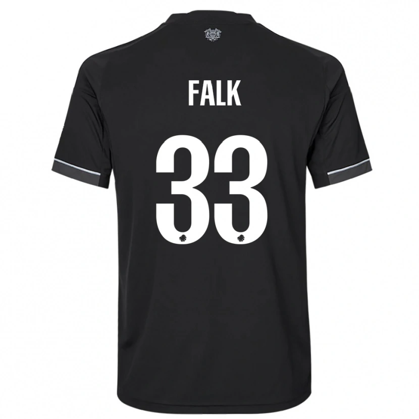 Danxen Niño Camiseta Rasmus Falk #33 Negro Blanco 2ª Equipación 2025/26 La Camisa México